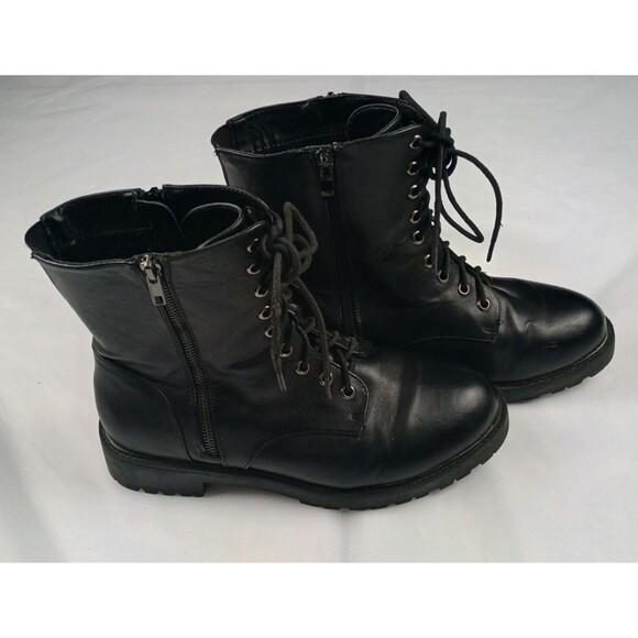 Womens Black Boots Lace & Zipper US Womens 10.5 Measured Torrid main image 12